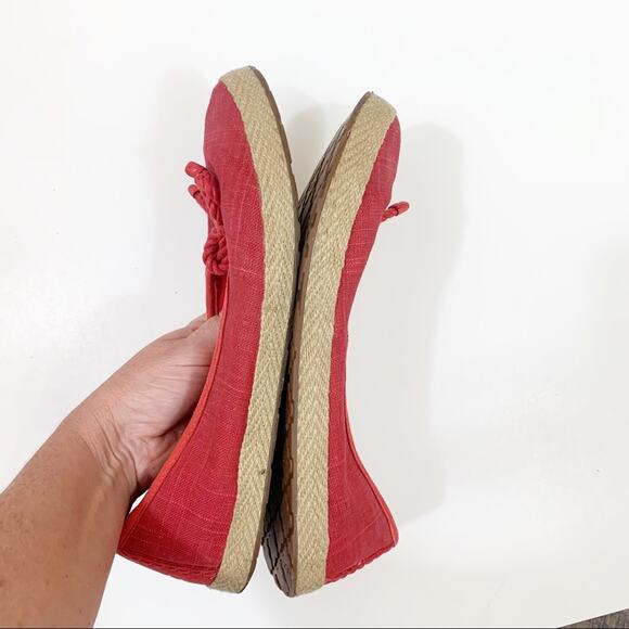 Ugg Syleste Red Espadrille Canvas Slip-On Flats - Picture 8 of 9
